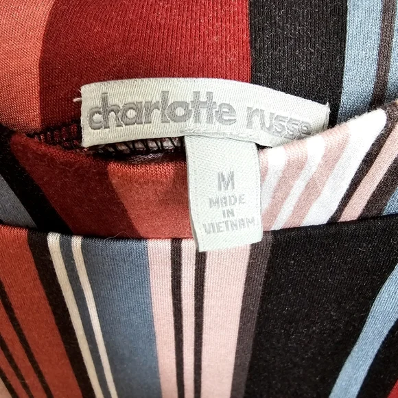 ✨ Charlotte Russe Multicolor Striped Floor Length High Slit Skirt - Size M - Picture 8 of 8